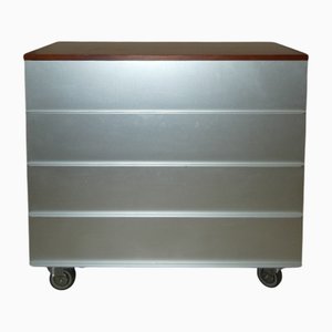 Commode à Tiroirs Reflex en Bois et Aluminium par Vico Magistretti pour De Padova, Italie, 1990
