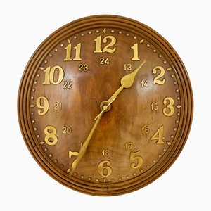 Orologio da parete Art Deco in teak di Zenith, 1930