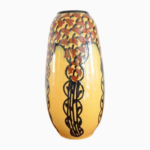 Art Nouveau Vase by Alfred Kusche for Karlsruher Majolika, 1890s