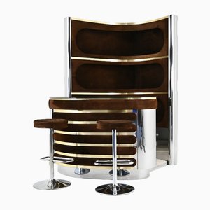 Italienisches Bar Set mit Hockern, 1970er, 4er Set