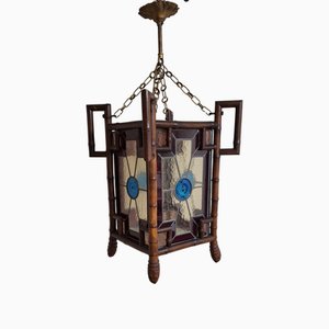 Antike deutsche Hängelampe im Jugendstil, 1890er