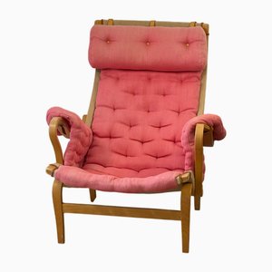 Fauteuil Pernilla en Tissu Rose par Bruno Mathsson pour Dux, 1980s