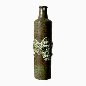 Sculptural Studio Ceramic Art Bottle Vase by Gerhard Dölz for Saalfeld Group, GDR / Germany, 1960s