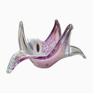 Posacenere vintage fatto a mano in vetro di Murano e murrine, 1979