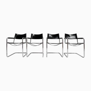 Sillas de cuero de Mart Stam and Marcel Breuer, años 70. Juego de 4