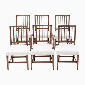 Chaises de Cuisine et de Salle à Manger Antiques en Orme, Set de 6