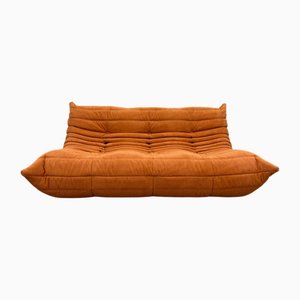 Orangefarbenes 3-Sitzer Togo Sofa von Ligne Roset, 2010er