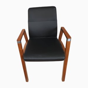 Sedia da scrivania vintage in pelle di Sven Christiansen, anni '90