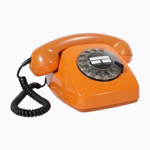 Téléphone Orange Space Age à Cadran Rotatif de Siemens, 1970s