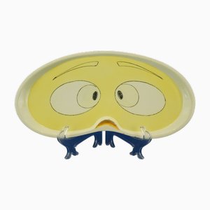 Large Ceramic Tray Plate by Vi.Bi Turin, 1950s