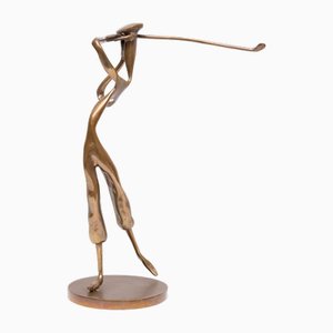 Bronze Golfer Figurine by Yves Lohé, France, 1970s