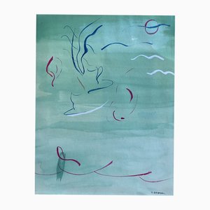 Ceil Bergman, Landschaft, 1970er, Aquarell