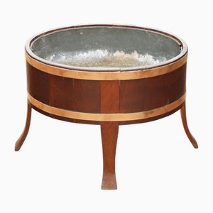 Antiker georgischer Weinkühler aus Mahagoni & Messing, 1800