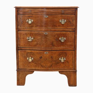 Vintage Georgian Revival Burr Walnut Serpentine Chest of Drawers, 1920s