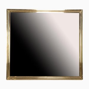 Großer Spiegel mit Messingrahmen im Stil von Maison Jansen, 1960er
