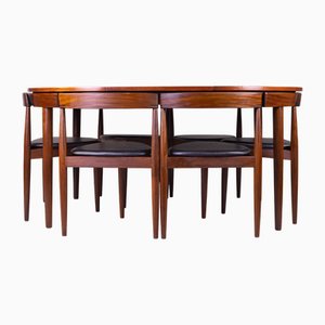 Dinette Dining Table & Chairs by Hans Olsen for Frem Røjle, 1960s, Set of 7
