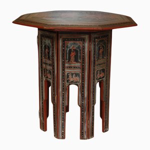 Victorian Folding Tea Table with Paintings, 1890s