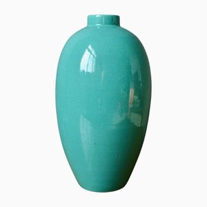 Large Turquoise Primavera Vase by Céramique Dart De Bordeaux, 1930
