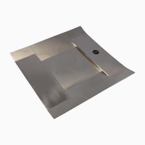 Alessi Stainless Steel Tray in Pine, 1970