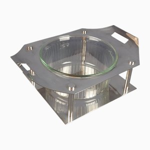 Silverplated Crystal Pyrex Food Warmer by Sovirel Modernariato, 1970