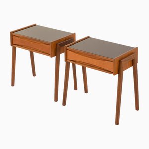 Tables de Chevet Vintage en Teck, Danemark, 1960s, Set de 2