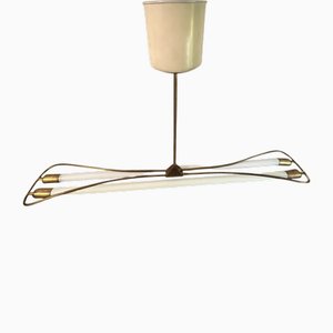 Industrielle Art Deco Hängelampe aus Messing von Kaiser & Co, 1930er