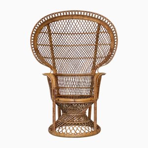 Peacock Wicker Armchair, 1960s