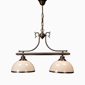 Doppelte Deckenlampe mit Milchglas von Neukro Menden, 1980er