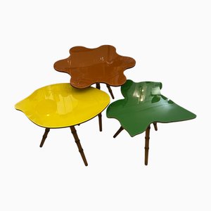 Tables Basses Colorées en Verre de Murano, 1980s, Set de 3