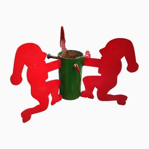 Soporte para árbol de Navidad Art Déco con tres enanos, años 50