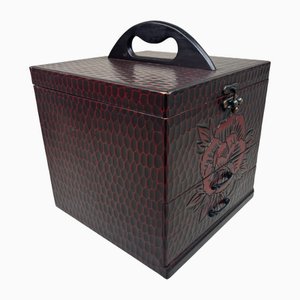 Trucchi Kamakura-Bori lacca con specchio, Giappone, anni '80