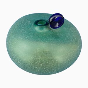 Vaso vintage in vetro di Murano verde di Alfredo Barbini, Italia, anni '50