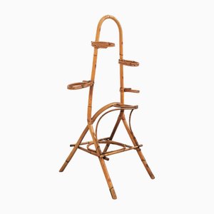Vintage Rattan Plant Stand, Italy, 1960s