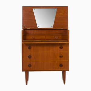 Mid-Century Modern Danish Teak Chest of Drawers with Hidden Vanity, 1960s