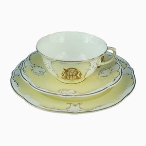 Tasse et Soucoupe et Assiette à Dessert de Aynsley Factory of Longton, 1800s, Set de 3