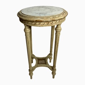 French Louis XVI Marble Pedestal Table, 1880