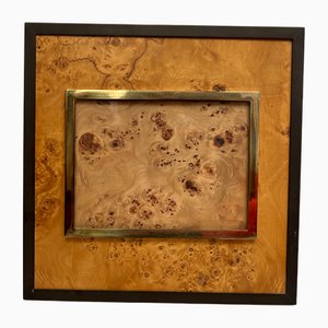 Photo Frame in Briar Wood and Brass, Italy, 1960s