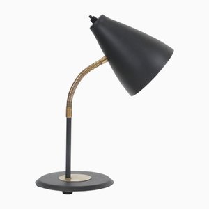 Schwarze dänische Mid-Century Schreibtischlampe, 1960er
