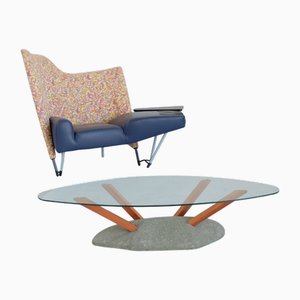 Lounge Chair and Coffee Table Set by Torso Et Artifici attributed to Paolo Deganello, Cassina, Italy, 1985, Set of 2