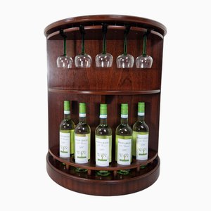Bar seco giratorio de caoba, Inglaterra, años 80