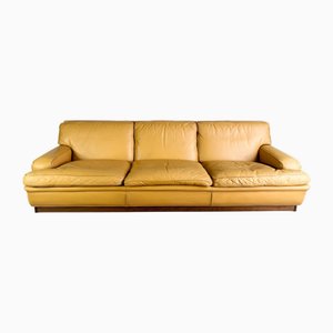 Divano Mid-Century a tre posti in pelle di Arne Norell, Messico