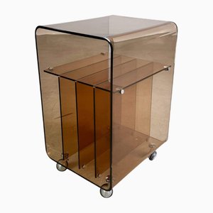 Tavolino Mid-Century in vetro acrilico di Michel Dumas per Roche Bobois