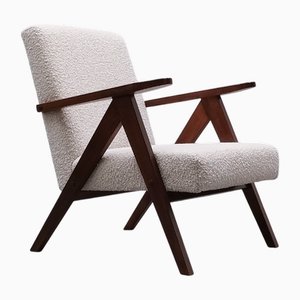 Poltrona Mid-Century modello B - 310 Var in avorio bouclé, anni '60