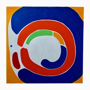 Composition Abstraite, 1980s, Acrylique sur Toile