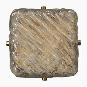 Lampada da soffitto e da parete in vetro ghiacciato e oro di Egon Hillebrand per Hillebrand Lighting, anni '60