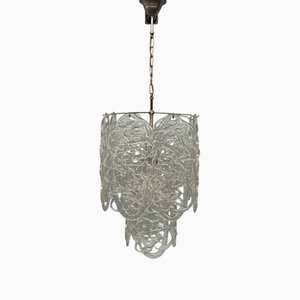 Italienischer Hängelampe Ragnatela Modell aus Glas von Mazzega, 1960er