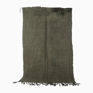 Alfombra Kilim de Anatolia vintage de cáñamo caqui, 1960