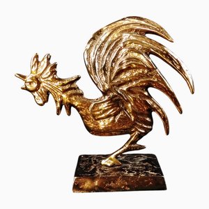 Cocorico Rooster Sculpture in Bronze by Yves Lohé, 1990s