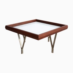 Italienischer Mid-Century Couchtisch aus Mahagoni & Glas, 1960er