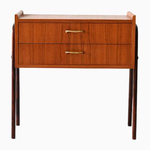 Table de Chevet Scandinave Vintage en Teck, 1950s